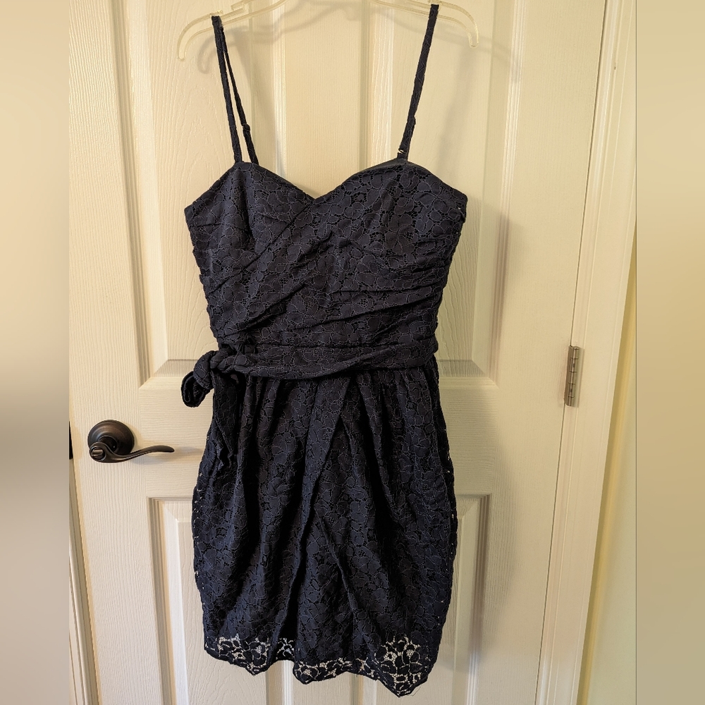 Guess Lace Navy Bubble Dress